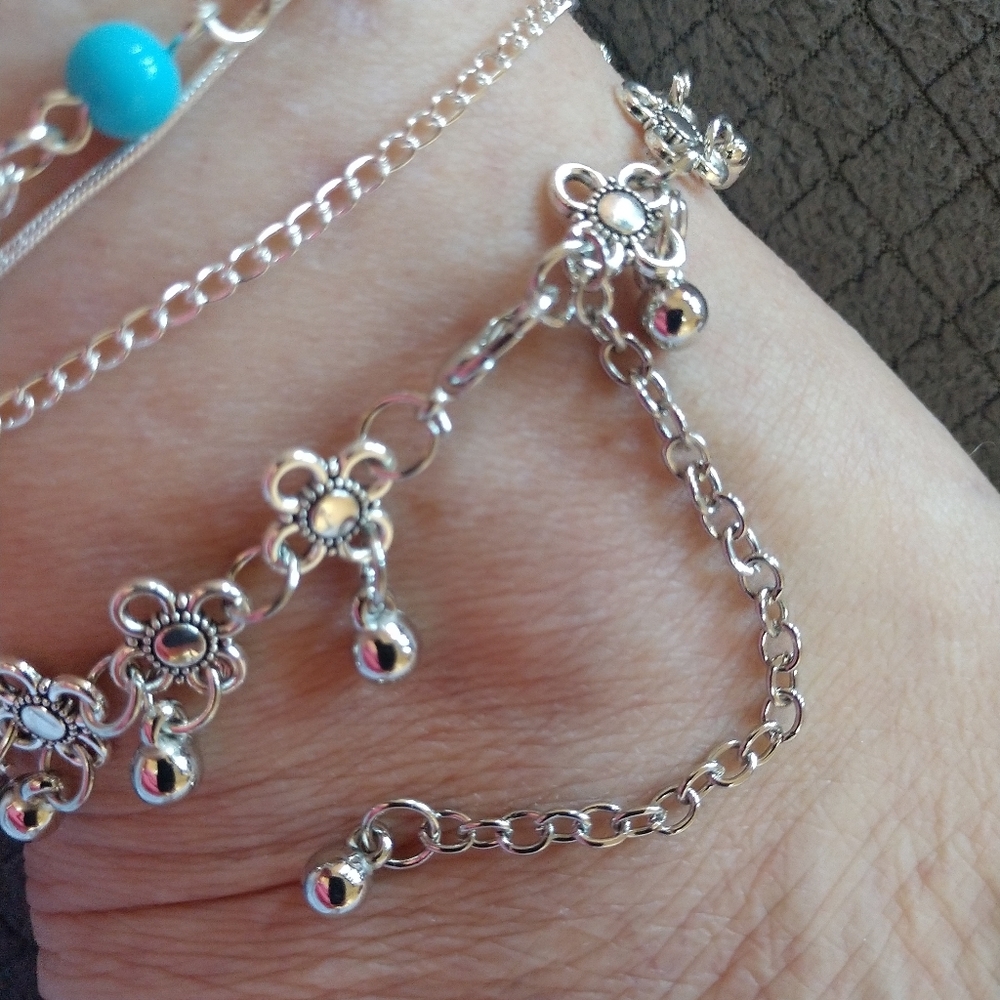 Anklet beaded and floral - Picture 3 of 8